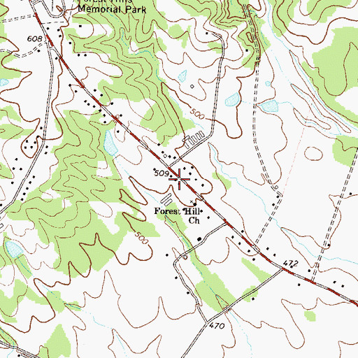 Topographic Map of Cauthen, GA