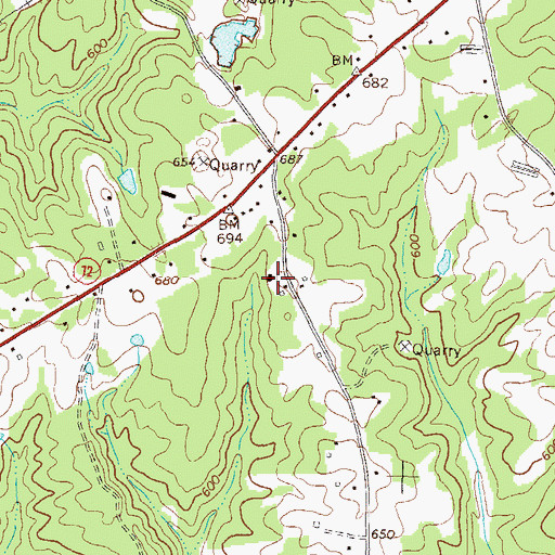 Topographic Map of Dove Creek School (historical), GA