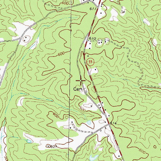 Topographic Map of Downers Grove School (historical), GA