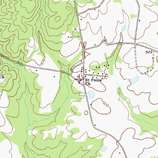 Topographic Map of Saint Pauls School (historical), GA