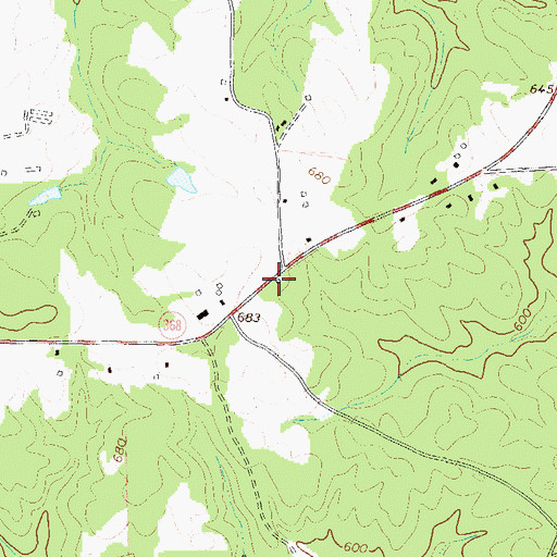 Topographic Map of Wards School (historical), GA
