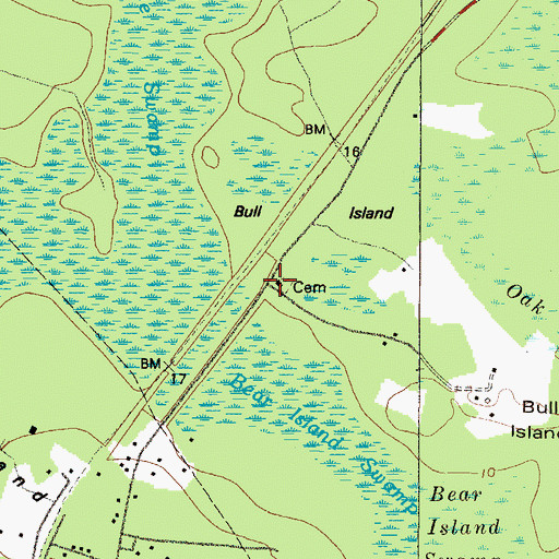 Topographic Map of Bull Island School (historical), GA