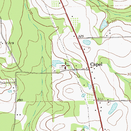 Topographic Map of Capel Church, GA