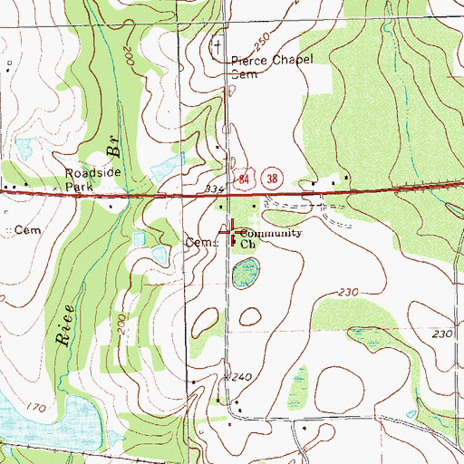 Topographic Map of Community Church, GA