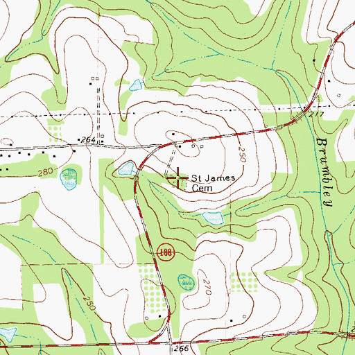 Topographic Map of Saint James Church (historical), GA