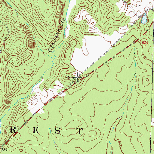 Topographic Map of Greer Cemetery, GA