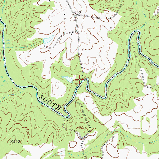 Topographic Map of Cooper Cemetery, GA