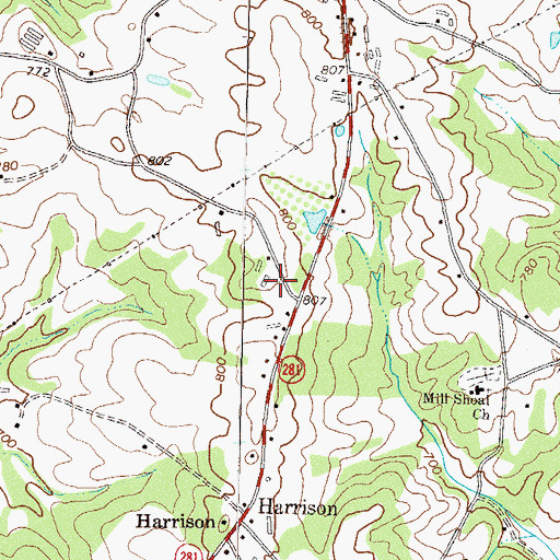 Topographic Map of Harrison School (historical), GA
