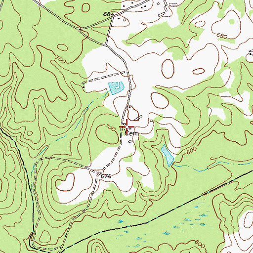 Topographic Map of Kidd Family Cemetery, GA