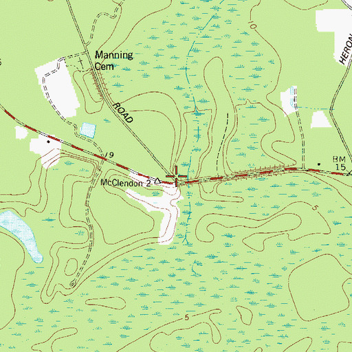 Topographic Map of McClendon School (historical), GA