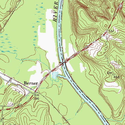 Topographic Map of Bridges Ferry (historical), GA