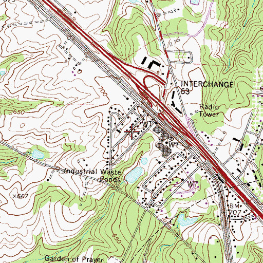 Topographic Map of Brighton Mills, GA