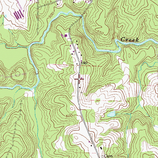 Topographic Map of Crowder Cemetery, GA
