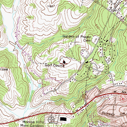 Topographic Map of Forsyth Golf Course, GA