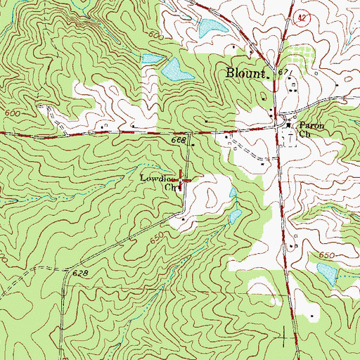 Topographic Map of Laldicea School (historical), GA
