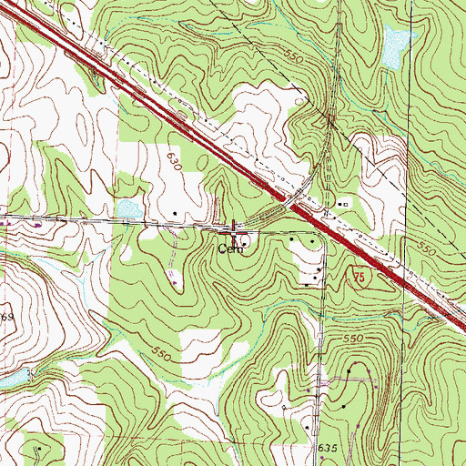 Topographic Map of Little Cemetery, GA