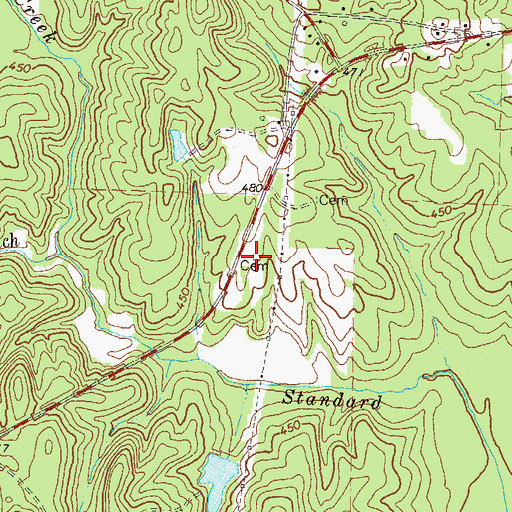 Topographic Map of Standard Cemetery, GA