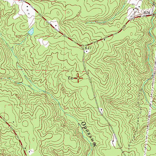 Topographic Map of Webb Cemetery, GA