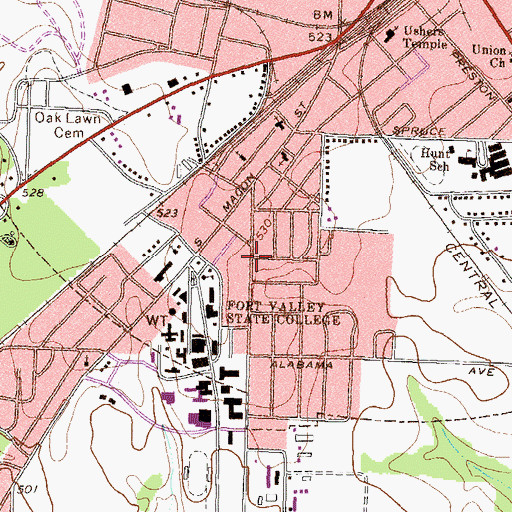 Topographic Map of Rose Chapel (historical), GA