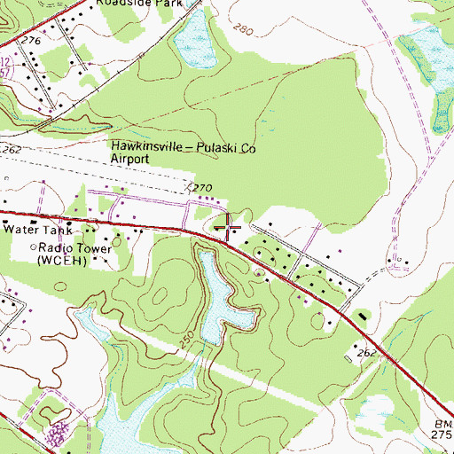 Topographic Map of Central High School (historical), GA