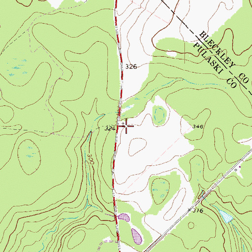 Topographic Map of Lizzie Bloomer Church, GA