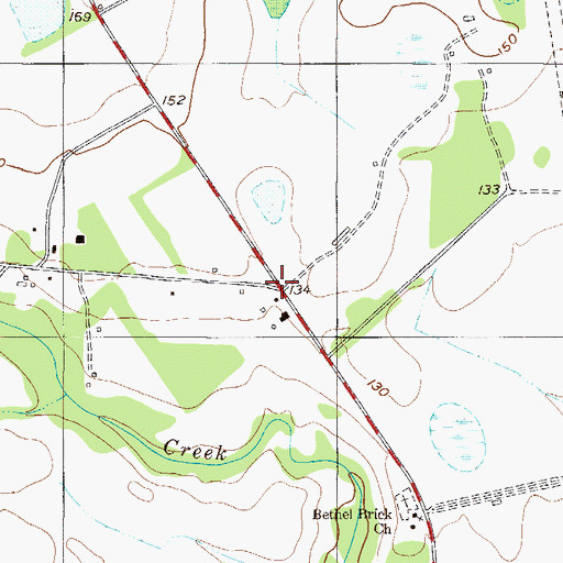 Topographic Map of Canes Store (historical), GA