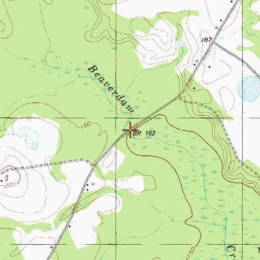 Topographic Map of Roberts Bridge, GA