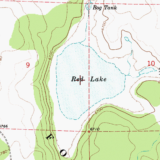 Topographic Map of Red Lake, AZ