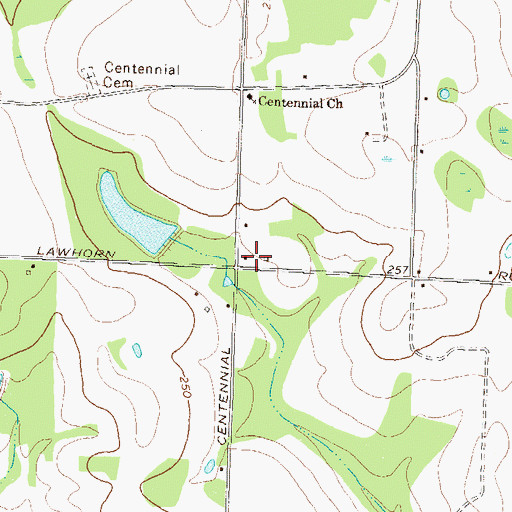 Topographic Map of Centennial School (historical), GA