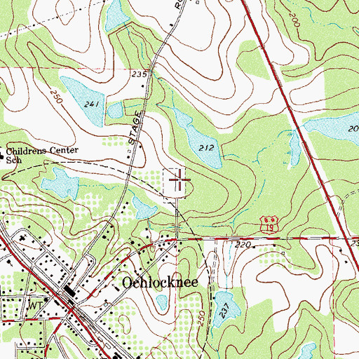 Topographic Map of Ochlocknee Cemetery, GA