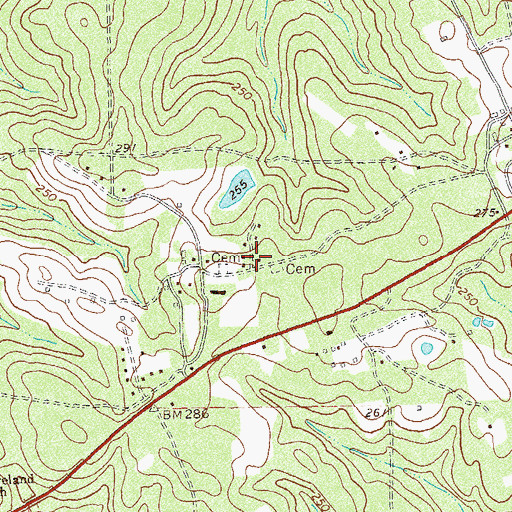 Topographic Map of Pebble Hill School (historical), GA
