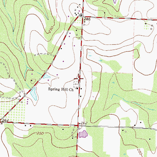 Topographic Map of Spring Hill School (historical), GA
