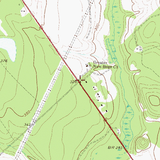 Topographic Map of Mount Calvary, GA