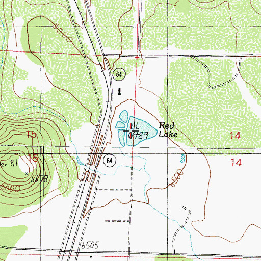 Topographic Map of Red Lake, AZ
