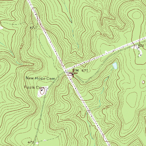 Topographic Map of New Hope Church (historical), GA