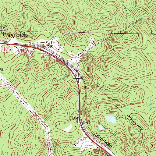 Topographic Map of Rosebud Church, GA