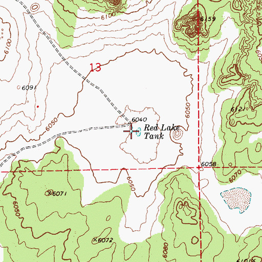 Topographic Map of Red Lake Tank, AZ