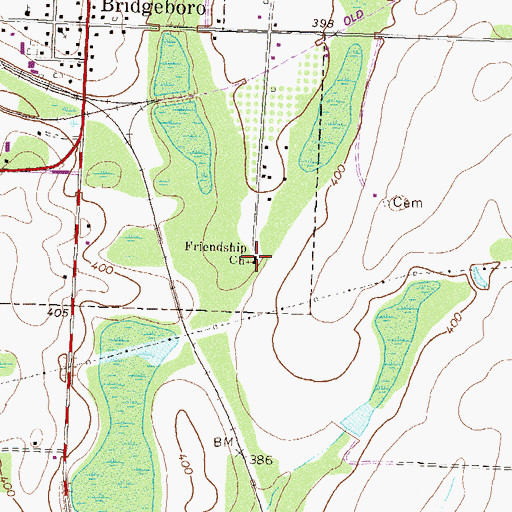 Topographic Map of Friendship School (historical), GA