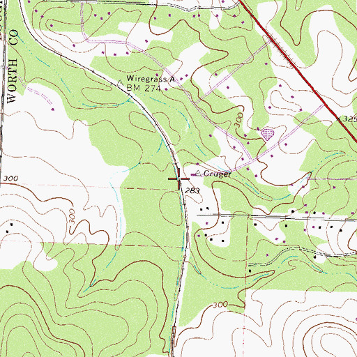 Topographic Map of Gantts (historical), GA