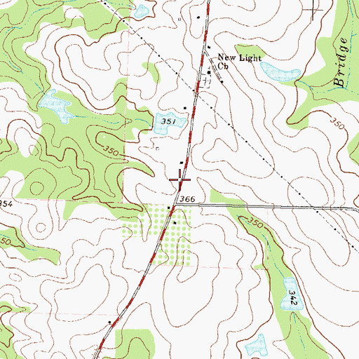 Topographic Map of Mitchell Grove School (historical), GA