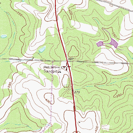 Topographic Map of Oak Grove School (historical), GA