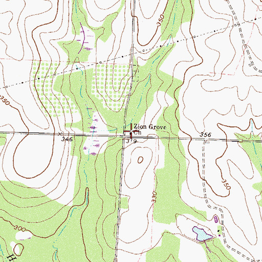 Topographic Map of Powelltown School (historical), GA