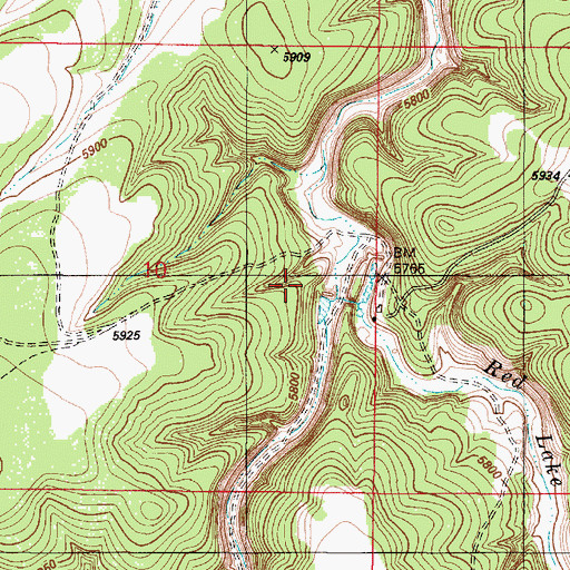 Topographic Map of Red Lake Wash, AZ