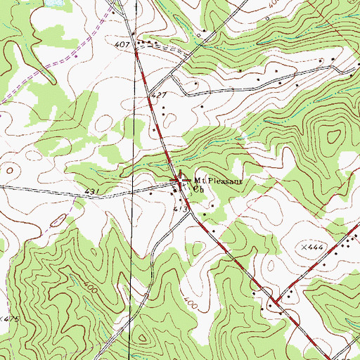 Topographic Map of Mount Pleasant, GA