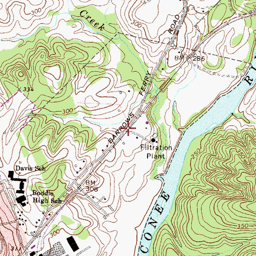 Topographic Map of Oconee Siding (historical), GA