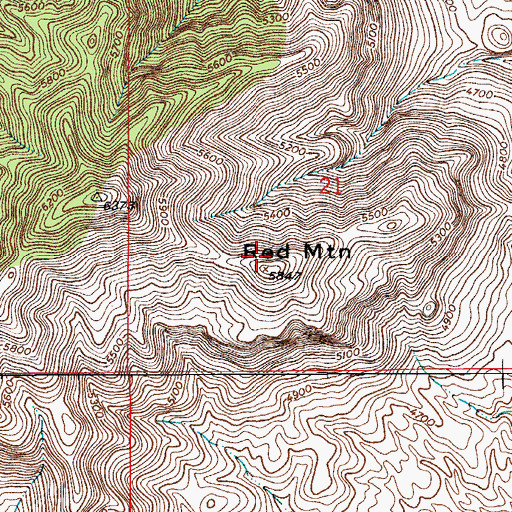 Topographic Map of Red Mountain, AZ