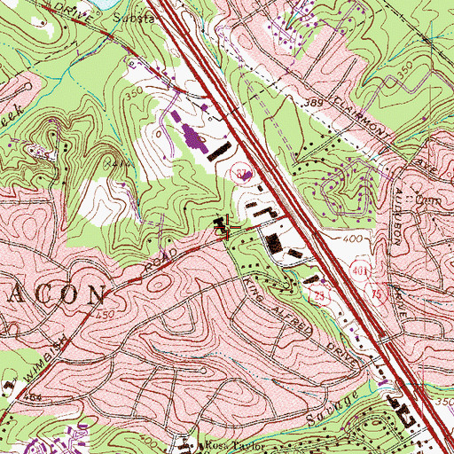 Topographic Map of Ingleside Church, GA