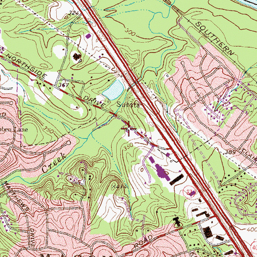 Topographic Map of New Piney Grove Church (historical), GA