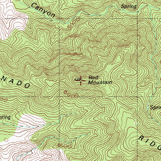 Topographic Map of Red Mountain, AZ