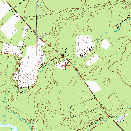 Topographic Map of Oak Grove Church (historical), GA